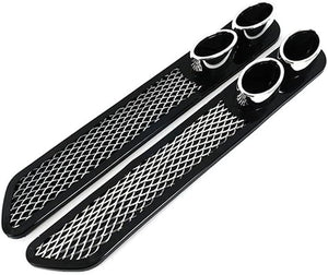 AutoBizarre Car Rear Bumper Dummy Dual Exhaust Pipe Sticker Bumper Lip Diffuser For Decoration Universal for All Cars – Set of 2