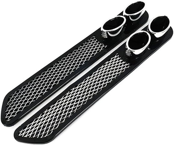 AutoBizarre Car Rear Bumper Dummy Dual Exhaust Pipe Sticker Bumper Lip Diffuser For Decoration Universal for All Cars – Set of 2