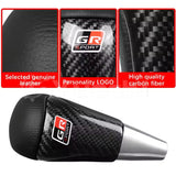 AutoBizarre Car Styling Faux Leather Carbon Fiber Finish Gear Shift Knob with Different Size adaptors for All Automatic Transmission Cars