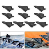 AutoBizarre 10 Pcs Car Roof Black Shark Fin Diffuser Spoiler Decorative Sticker Universal for All Cars, SUVs, Trucks, etc.