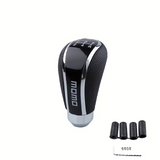 AutoBizarre Chrome and Leather 5 Speed Car MOMO Gear Shift Knob with Adaptors for All Manual Cars