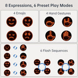 AutoBizarre Car Expression Display 4 Emoticons & 4 Hand Gesture LED Fun Emoticons Gesture Lights Warning Lights With Wireless Remote Controller For All Cars, Vans & Trucks