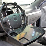 AutoBizarre Multi-Functional Portable Foldable Car Steering Wheel Back Seat Mounted Laptop Desk Food Tray Table With Cup Holder For Food Drink Notebook Laptop etc.