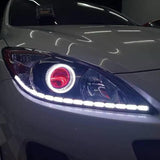 AutoBizarre 2Pcs 3 Inch LED Angel Eyes Halo Ring Headlight Shrouds Cover Mask 5D Crystal RGB DRL Lights with Mobile Application Control for All Cars, Vans, SUVs, etc