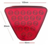 AutoBizarre 12V F1 Style 20 LED Red Triangle Rear Third Flashing Tail Brake Lights Rear Bumper Pilot Flash Lamp Warning Strobe Stop Safety Light Universal for All Cars, Bikes, SUV, etc