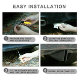 AutoBizarre Car Rear Spoiler Pack of 4 Car Rear Lower Bumper Wing Lip Diffuser Shark Fin Spoiler Universal for Cars