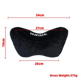 AutoBizarre Sparco Memory Foam Car Neck Pillow Velvet Cushion Headrest Ergonomic Support Cervical Pillow with Adjustable Strap Universal for All Cars