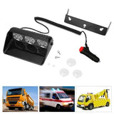 AutoBizarre 12V Car Dash Emergency Warning Strobe Red Blue White Flasher Windshield Sucker 18 LED light With Multiple Flashing Modes For All Cars, Emergency Vehicles, etc.
