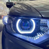 AutoBizarre 2Pcs 3 Inch LED Angel Eyes Halo Ring Headlight Shrouds Cover Mask 5D Crystal RGB DRL Lights with Mobile Application Control for All Cars, Vans, SUVs, etc