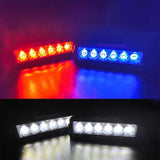 AutoBizarre LED Front Warning Light 12 V Federal Signal Flash Light Red Blue White Grille Flashing Strobe Light Bar With Remote Control Universal For All Cars