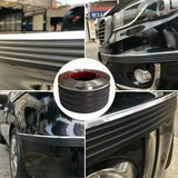 AutoBizarre Car Side Skirt Edge Anti-Collision Anti-Scratch Black Rubber & Chrome Tape Strip 6cm x 4mtrs for Car Door/Side Protection & Decoration Universal for All Cars