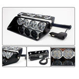 AutoBizarre 12V Car Dash Emergency Warning Strobe Red Blue Flasher Windshield Sucker 16 LED Light with Multiple Flashing Modes for All Cars, Emergency Vehicles, etc.