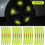 AutoBizarre 20pcs Reflective Wheel Rim Stickers Night Reflective Tape Warning Sticker for Decoration Universal for All Cars Bikes Motorcycles Bicycle Trucks