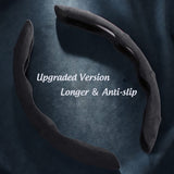 AutoBizarre Car Anti Skid Non Slip Suede Steering Wheel Grip Covers Decoration Universal for All Cars - Set of 2 pcs