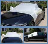 AutoBizarre Car Front Window Windshield Sunshade Cover for Sun UV/Water/Snow/Ice/Frost Protection with Mirror Pockets - Universal for All Cars