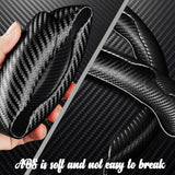 AutoBizarre Car Anti Skid Non Slip Carbon Fiber Decoration Steering Wheel Grip Covers Universal for All Cars - Set of 2 pcs