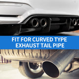 AutoBizarre Stainless Steel Burnt Blue Holographic Blue Square Shaped Dual Pipe Car Exhaust Tail Muffler Silencer Tip Car End Pipe Tail Exhaust Show Pipe Universal for All Cars (Square Dual Pipe Curved Bent)