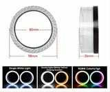 AutoBizarre 2Pcs 3 Inch LED Angel Eyes Halo Ring Headlight Shrouds Cover Mask 5D Crystal RGB DRL Lights with Mobile Application Control for All Cars, Vans, SUVs, etc