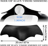 AutoBizarre Bat Shaped 2 in 1 Car Rear View Mirror Rain Eyebrow Weatherstrip Auto Mirror Rain Shield in Carbon Fiber Finish with Adjustable Blind Spot Mirror Set of 2 pcs Compatible with All Cars