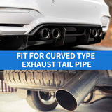 AutoBizarre Stainless Steel Burnt Blue Holographic Blue Round Sloped Dual Pipe Curved Bent Car Exhaust Tail Muffler Silencer Tip Car End Pipe Tail Exhaust Show Pipe Universal for All Cars