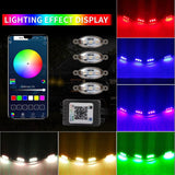 AutoBizarre Set of 4 pcs RGB Muticolor Music Controlled Smoked Shell Raptor Style Car Front Grill DRL Emergency Warning Off-Roading Lights With App and Remote Control for All Cars, Vans, SUV, Trucks