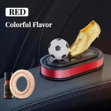 AutoBizarre Solar Powered Car Air Freshener Golden Boot Rotating Football Perfume for Car Dashboard