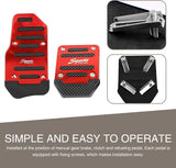 AutoBizarre 3 Pcs Anti-Slip Aluminium Alloy Sports Car Foot Pedal Pad Cover Anti-Rubbing Manual Transmission Clutch Brake Accelerator Car Pedal Replacement Kit Universal for all Manual Cars
