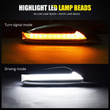 AutoBizarre 2Pcs Blade Shape Blade Style Car Styling LED Side Fender Lights Double Colors Turn Signal Indicator Light (White & Amber) for All Cars, Trucks, SUVs, etc.