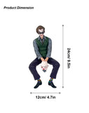 AutoBizarre Joker Action Figure with Mask & Sitting Position Statue for Table, Car Dashboard, Car External Decoration