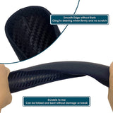 AutoBizarre Car Anti Skid Non Slip Leather Steering Wheel Grip Covers Decoration Universal for All Cars - Set of 2 pcs