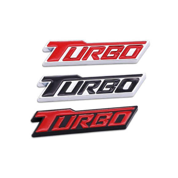 AutoBizarre 3D Raised Turbo Metal Monogram Emblem Badge Sticker for All Cars & Bikes
