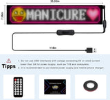 AutoBizarre 35x8 Inches Flexible Waterproof DIY Customizable LED Matrix Panel Display Screen Sign Board with Mobile Application and Remote Control for Cars, Home, Office, Shops etc