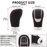 AutoBizarre Black Leather MOMO Car 5/6/5+R Speed Gear Shift Knob for All Manual Transmission Cars