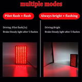AutoBizarre 12V F1 Style 72 LED Red Rectangle Rear Third Flashing Tail Brake Lights Rear Bumper Pilot Flash Lamp Warning Strobe Stop Safety Light Universal for All Cars, Bikes, SUV, etc
