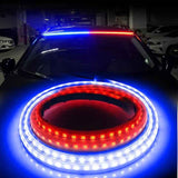 AutoBizarre 48 inches Car Dashboard Red Blue Flasher LED Strip Emergency Strobe Light 12V Multi Flasher Daytime Running Light Universal for All Cars