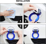 AutoBizarre Car Dummy Tow Hook Bumper Tow Hook 180 Degree Adjustable Self-Adhesive Round O-Shaped Vehicle Towing Hook for Car Decoration Universal for All Cars, SUV