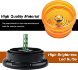 AutoBizarre 12V/24V Revolving Amber Yellow Orange Emergency Clearance Warning Strobe LED Beacon Lights with Magnectic Base & Cigarette Lighter Cord for All Cars, Trucks, Vans, SUVs, etc.