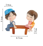 AutoBizarre Car Dashboard Accessories Cute Couple sitting in Bench Figurines Toys Gift Showpiece Desk Decoration Car Interior Decoration