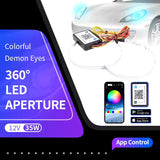 AutoBizarre Demon Eye Devil Angel Eyes RGB Halo Rings for Car & Motorcycle Projector Lenses Decorative Lights for Headlight & Taillight with App Remote Control - Set of 2