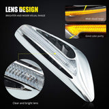 AutoBizarre 2Pcs Blade Shape Blade Style Car Styling LED Side Fender Lights Double Colors Turn Signal Indicator Light (White & Amber) for All Cars, Trucks, SUVs, etc.