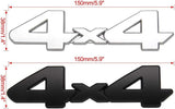 AutoBizarre 3D Raised Matte Black Metal 4x4 Emblem Badge Sticker for All Cars