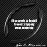 AutoBizarre Car Anti Skid Non Slip Carbon Fiber Decoration Steering Wheel Grip Covers Universal for All Cars - Set of 2 pcs
