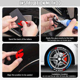 AutoBizarre DIY Sports 3D Letters Rubber Tyre Stickers Kit for Decoration Styling Universal for All Cars, Vans, Trucks, Motorcycles