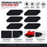 AutoBizarre Set of 6 Pcs Glossy Black Car Fender Trim Decorative Air Flow Side Vent Stickers Hood Scoop Decal Universal for All Cars