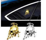AutoBizarre 3D Raised Ox Bull Metal Monogram Emblem Badge Sticker for All Cars & Bikes