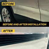 AutoBizarre Car Side Skirt Edge Anti-Collision Anti-Scratch Black Rubber & Chrome Tape Strip 6cm x 4mtrs for Car Door/Side Protection & Decoration Universal for All Cars