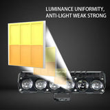 AutoBizarre Car Motorcycle 12V Headlight 6 Led Projector Lamp Dual Color Yellow White Fog Light Metal Body Spotlight Universal for All Bikes Cars SUVs etc.