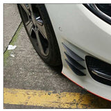 AutoBizarre Car Front Bumper Lip Splitter Fins Carbon Fiber Rubber Rear Diffuser- Set of 4 Pcs Bumper Knife