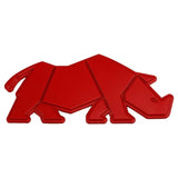 AutoBizarre 3D Raised Rhino Metal Monogram Emblem Badge Sticker for All Cars & Bikes