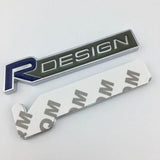 AutoBizarre 3D Raised Blue Silver R Design Metal Monogram Emblem Badge Sticker for All Cars & Bikes
